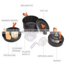 Aluminum Camp Cookwar Outdoor Cooking Kit Hiking Tableware Tourism Equipment Kettle Pot Frying Pan BBQ Picnic thumbnail-4