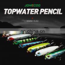 JOHNCOO New Pencil Fishing Lure 65mm 100mm Hard Bait Fish Bait Topwater Hard Lure Artificial Wobblers thumbnail-2