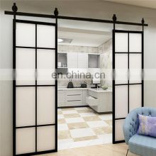 High Quality Best Price Aluminum Frame Double Glass Interior Door Sliding Barn Door Hardware Lock Aluminium Doors