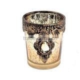 Gold Diamond Glass Candle Holders Oil Lamp Wick Holder T-light Holder Quality Choice