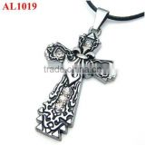 Most popular big cross charm with diamond steel material pendant necklace for Christmas HolidayAL1019