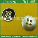 28mm Black Enamelled 4 Holes Metal Sew-on Button For Ladies Wear -- MS34727 thumbnail-1