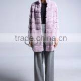 QD80789 Ladies Luxurious Denmark Natural Mink Horizontal Grain Design Fur Coat