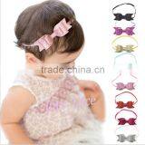 Newest Gold Leaves Headband- Glitter Knit Headbands With Bow - Tutu Bows Elastic Bands Hair Accessories Quality Choice