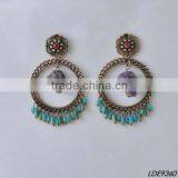 Classical Round Hoop With Nature Stone Earrings Gold Hoop Earrings Supplier's Choice thumbnail-2