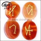 45*35*7mm Carnelian Engraved Gemstone Reiki Healing Stone Set thumbnail-1