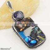 Multi color Murano Glass Gemstone 925 Silver Jewelry Pendant