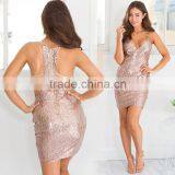 Strappy Shine Gold Sequin Dress Women Party Evening Dress thumbnail-1