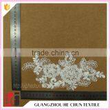 HC-2613-1 Hechun Mesh Made Polyster Beaded Crochet Floral Dress Lace Applique thumbnail-4