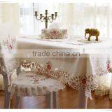 2015 New Design 100% Polyester Palace Retro Style Embroidered Table Cloth