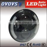 7'' 40w Led Headlight With Semi Halo Ring Motorcycle for Har-ley Jee-p Wr-angler