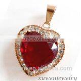 Gold Plated Color Big CZ Stainless Steel Half Big Stone Jewelry