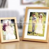 Premium quality romantic wedding style wall desk Decorative wooden picture Rahmen Natural solid wood wedding love photo frame