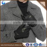 Hot Sale Wool Lined Black Sheepskin Leather Touch Gloves for Men thumbnail-1
