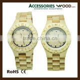 Newest Design Japan Quartz Movement Geneva Watch Water Proof Bamboo Wood thumbnail-2