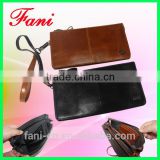 Fashion single zipper portable leather wallets for men