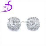 Wholesale 925 Sterling Silver Whte Stone Stud Earrings thumbnail-1