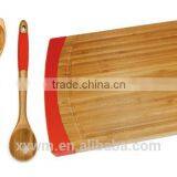 Bamboo Cutting Board and 5 Piece Kitchen Tools With Silicone Handles thumbnail-4