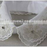 2016 Fashion Organza Flowers Lace Beaded Collar, Embroidery Beades Neckline for Garment thumbnail-3