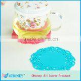 Anti-slip lace silicone pad cute silicone cup mats,tableware decoration silicone cup mats,silicone coaster pad