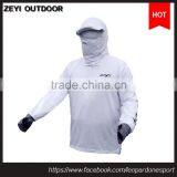 White Sun Protection Hooded Clothes With Gloves Outdoor Fishing Cycling Clothing thumbnail-1