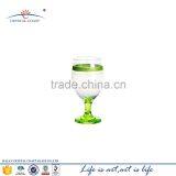 Wholesale Goblets Stemmed Water Glasses Hand Painted Green Bases; Colored Glass Water Goblets