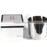 Silver Finish Brass Metal Soy Wax Candle Vessel Copper Candle Cup Candle Jar thumbnail-1