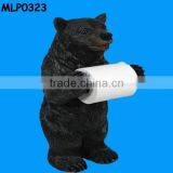 Black Bear Polyresin Toilet Paper Roll Holder thumbnail-1