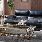 foshan shunde furniture factory price stainless steel marble top tea coffee table