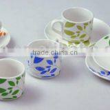 75cc Porcelain With Decal Espresso Cup & Saucer thumbnail-1