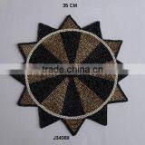 Glass Bead Place Mats in Sun Shape and Black Gold Colour Available in More Colours and Patterns thumbnail-1