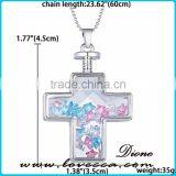 Handmade Colorful Natural Flower Glass Necklace thumbnail-2