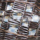 High Quality Hand Knitting Black Wicker Laundry Basket thumbnail-5