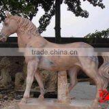Red Stone Garden Horse Sculpture thumbnail-1