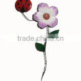 YS11664 Ladybird and Flower Metal Art Stick Made in Xiamen With Size 10X31" thumbnail-1
