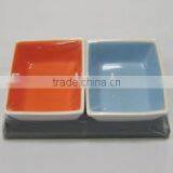 2pcs Customized Ceramic Tapas Serving Dish Set,snack Tray thumbnail-1