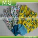 Kids Cotton Gardning Gloves With Mini PVC Dots Palm