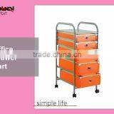 Color Furniture Rolling Waterproof Plastic Drawer Office Organizer Cart With Wheels thumbnail-4