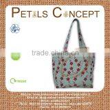 Natural Cotton Fabric Hand Bag With Flower Print thumbnail-1