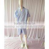 95% Cotton 4 Solid Colors Man and Women Short Sleeve Pyjamas Soft Sweat Steaming Clothes Spring and Summer Waffle Sleepwear thumbnail-2