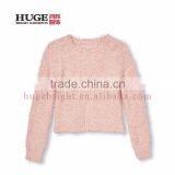 Girls Long Sleeve Metallic Fuzzy Round Neck Sweater thumbnail-1