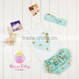 2016 China Product and Wholesale and Factory Price Baby Pompom Body Suit With Headband and Top and Bloomer 3 Piece for Kids thumbnail-4