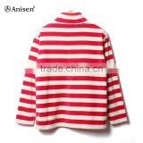 2017 Hot Sale Collar Red Half Zipper Plaids Fleece Ladies Shirt thumbnail-2