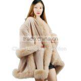 CX-B-P-24 Genuine Fox Fur Cashmere Shawl thumbnail-1