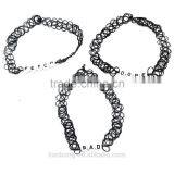 Factory Wholesale Plastic Big Fabric Black Choker Necklace thumbnail-6