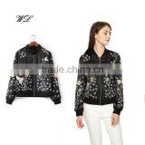 Wholesale Ladies Satin Bomber Jacket Woman Winter Jacket Custom Bomber Jacket