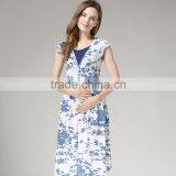 Maternity Evening Dress Loose and Comfortable Nursing Clothing Floral Pregnant Mothers Skirts thumbnail-5