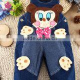 Kids Sling Denim Pants Cartoon Vest Children Trousers Fit 1-2-3T Baby Unisex thumbnail-4