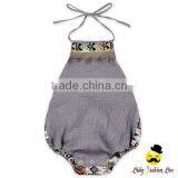 Harem Style Gray Color Halter Fringe Infant Newborn Baby Boy Vintage Romper Grows Clothes thumbnail-2