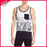 Wholesale 100% Cotton Mens Tank Top With Pocket Bulk Fashion Design Stringer Tank Top Custom thumbnail-1